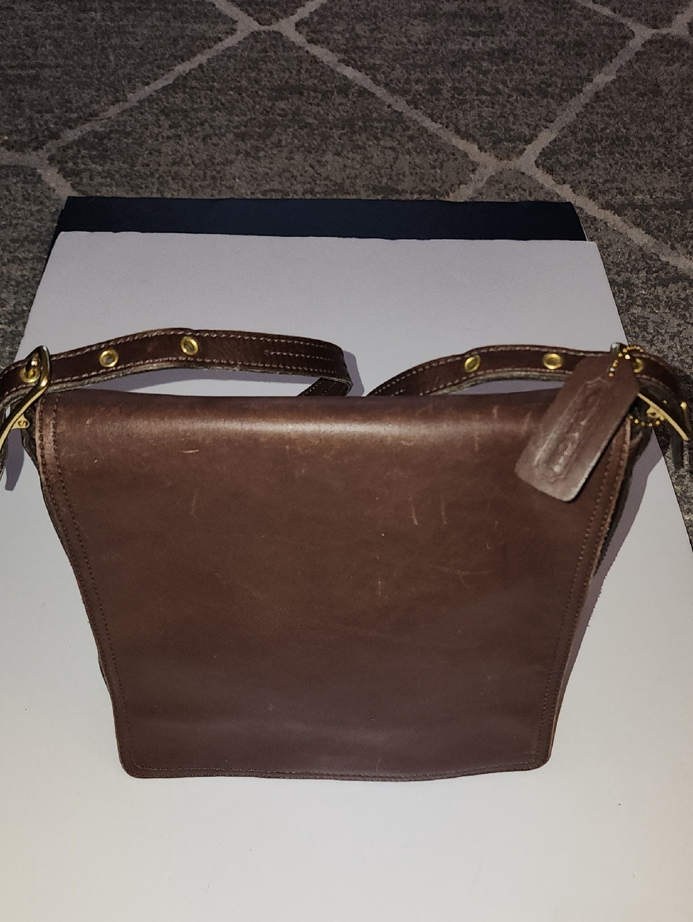 Coach Vintage Brown Leather Monterey Flap Crossbody Bag.  #9829
